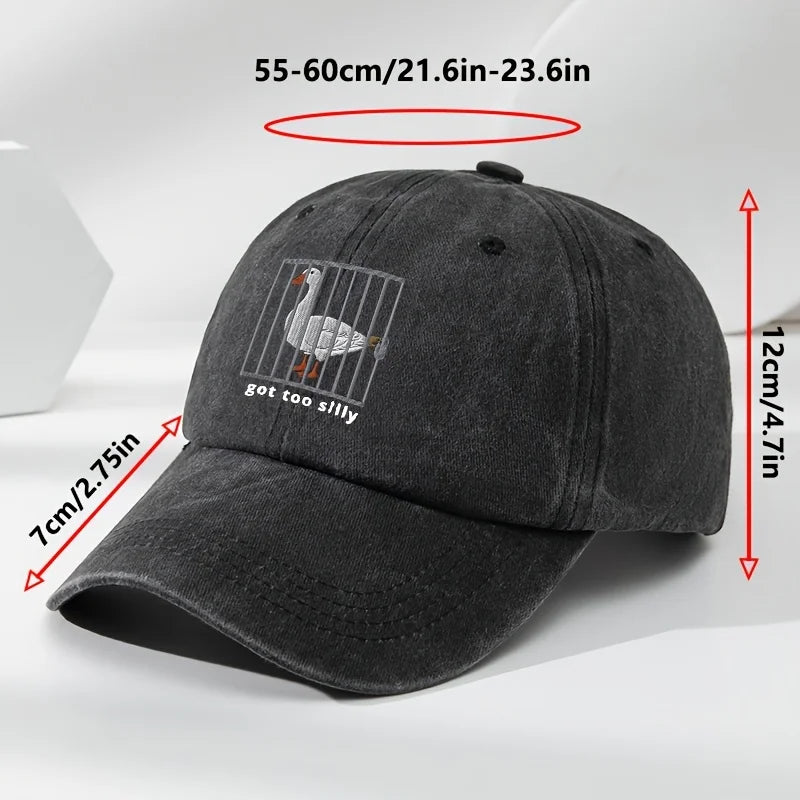 Unisex Soft-Top Baseball Cap with a Fun Goose Cage Print, Adjustable Size, Perfect for Outdoor Sports And Casual Wear, Breathabl
